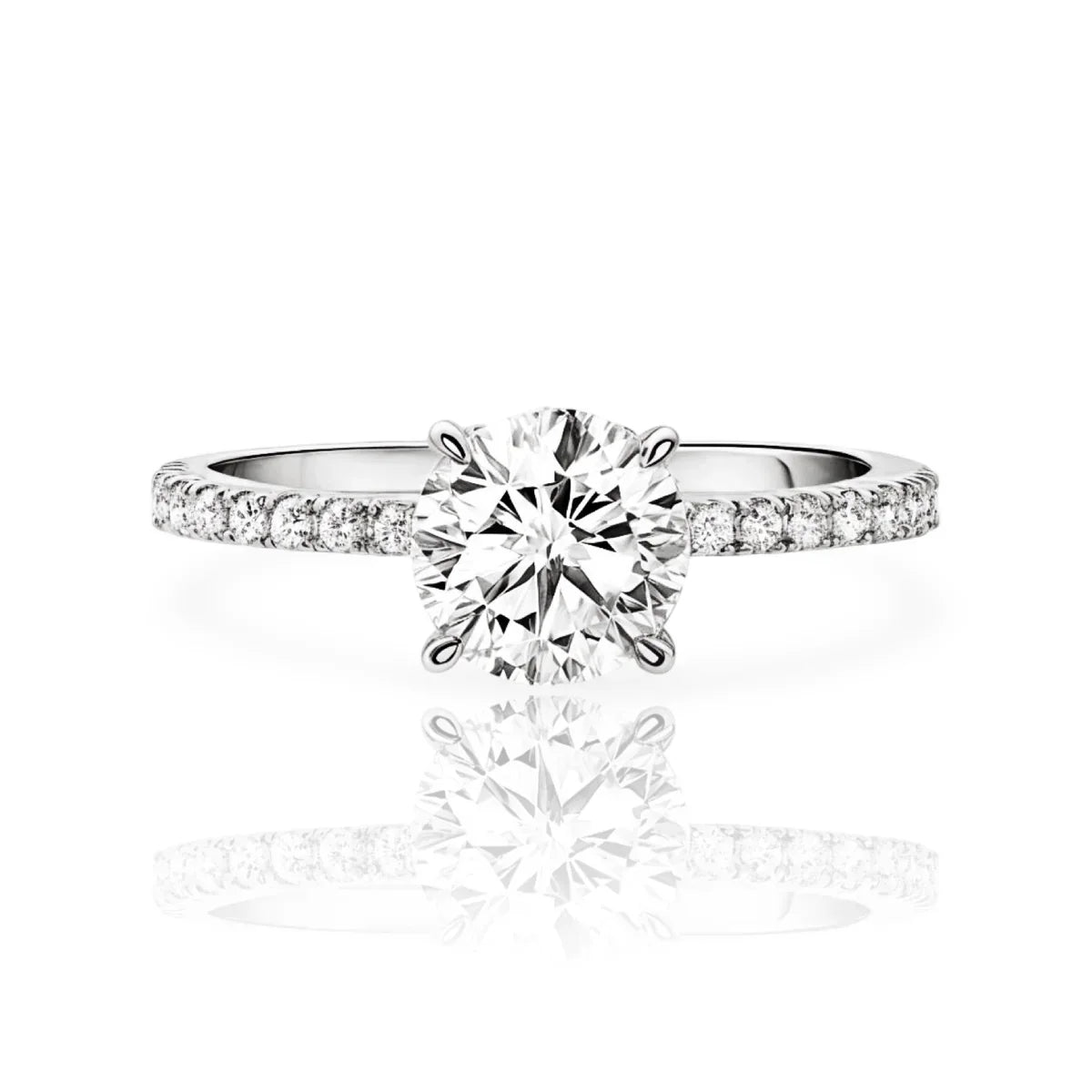 ROUND DIAMOND RING | 925 STERLING SILVER