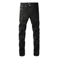 Purple Triple Ripped Black Jeans