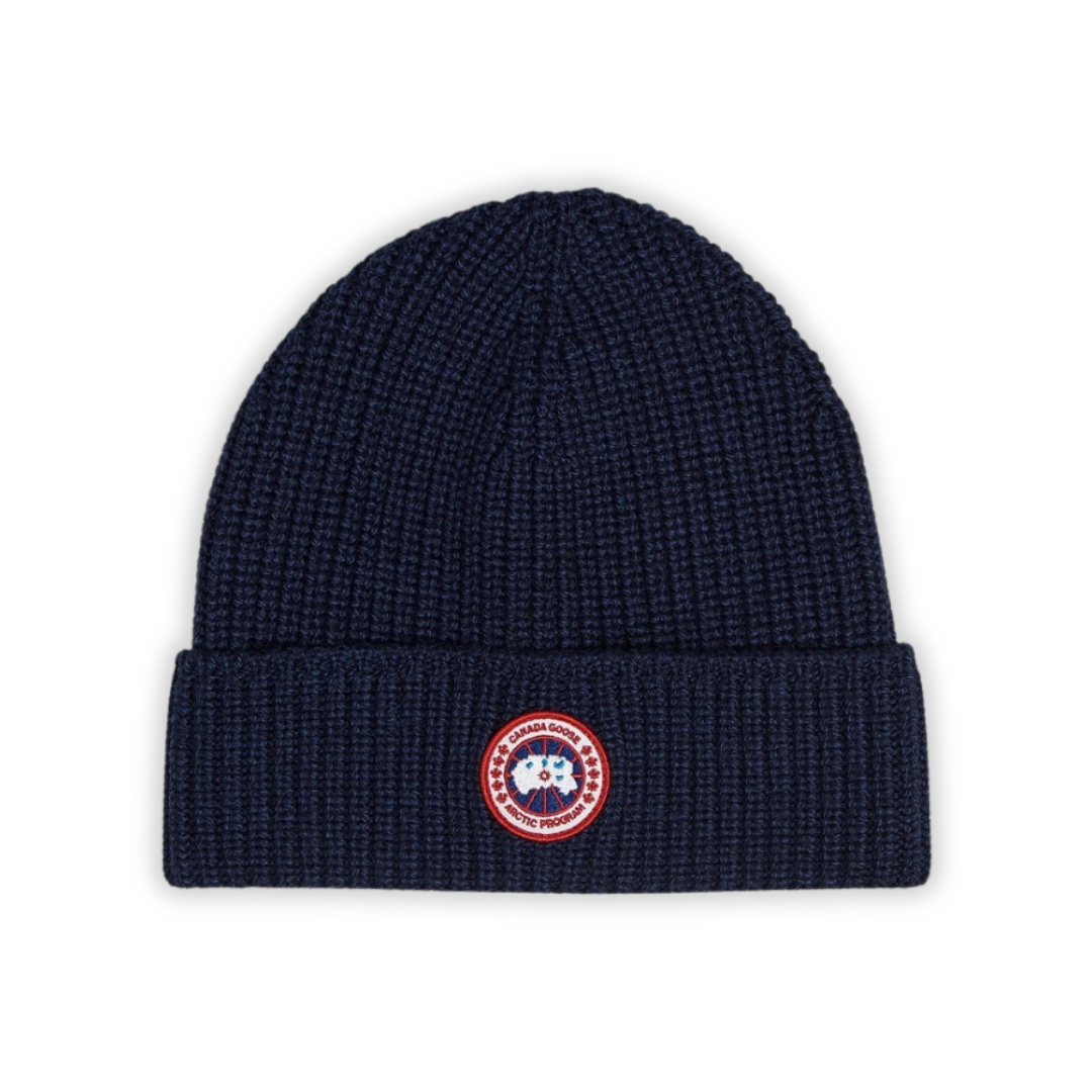 Goose Black Ribbed Beanie