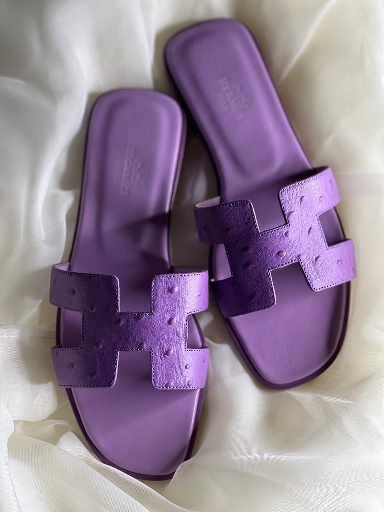 it girl ostrich purple sandals