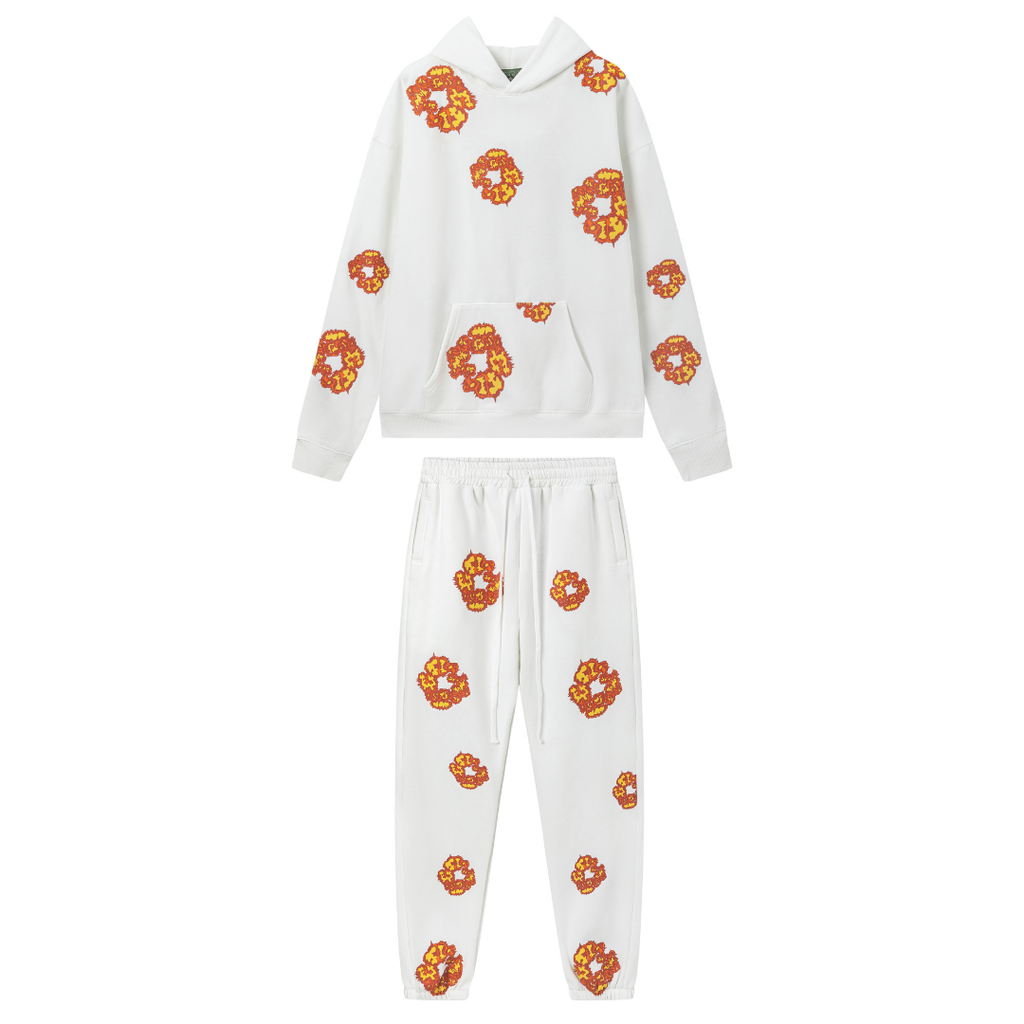 Denim Trs White Orange Tracksuit
