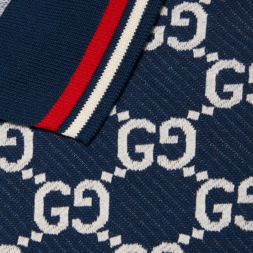 Cotton jersey polo shirt with jacquard