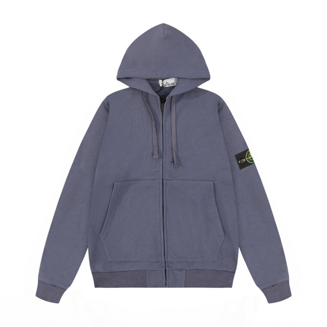 Stone Monogram Zip Hoodie