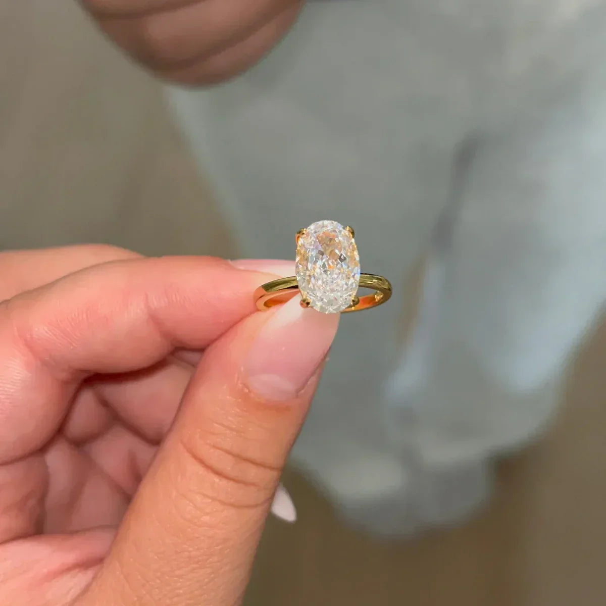 OVAL DIAMOND RING | 925 STERLING SILVER