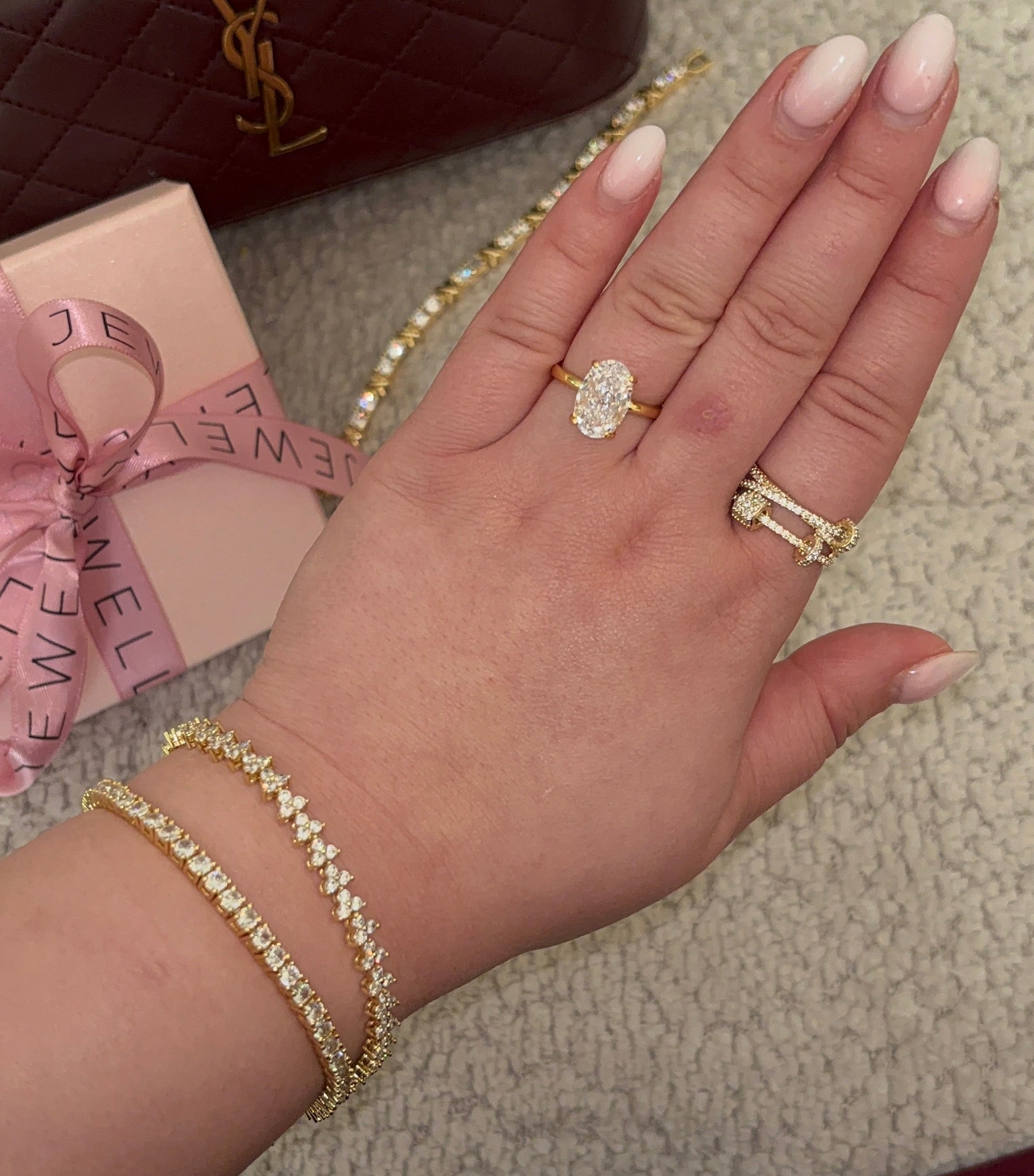 Oval Diamond Ring | 925 Sterling Silver
