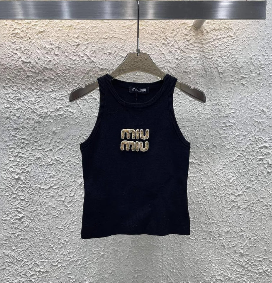 MIUE GOLDEN LETTERS TANK TOP