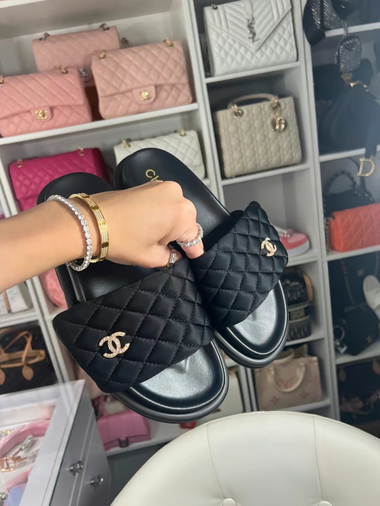 black sandals
