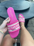 Christy sandals neon pink
