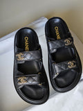 BLACK STRAP SANDALS