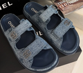 denim strap sandals